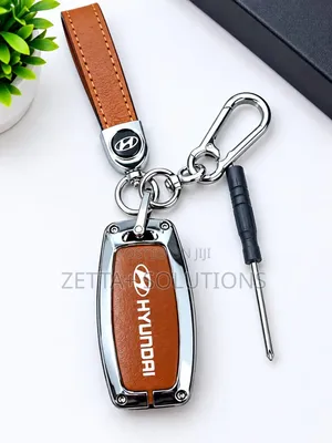 Premium Hyundai 4-Button Key Fob Case – Zinc Alloy & Leather