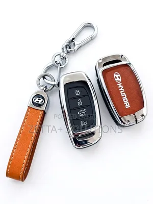 Premium Hyundai 4-Button Key Fob Case – Zinc Alloy & Leather