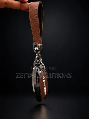 Premium Hyundai 4-Button Key Fob Case – Zinc Alloy & Leather