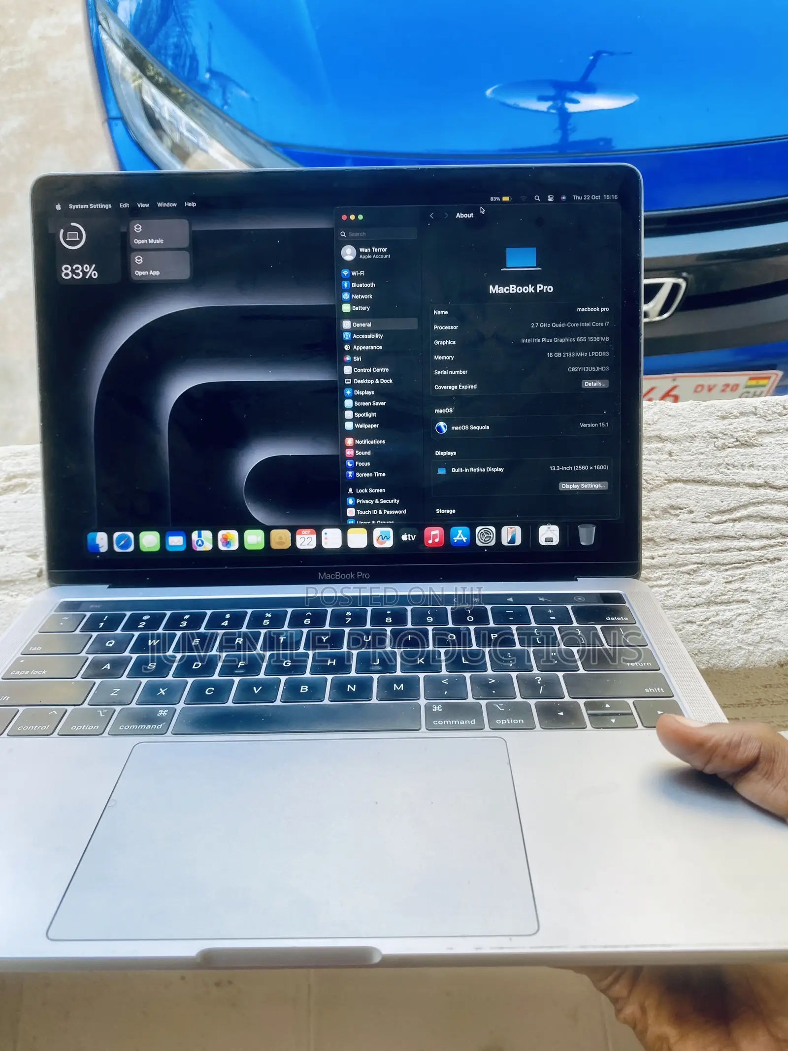 Laptop Apple MacBook 2018 16GB Intel Core i7 SSD 512GB
