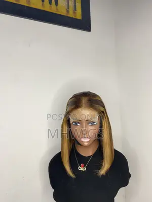 Human Hair ,10 Inches Brown and Blonde