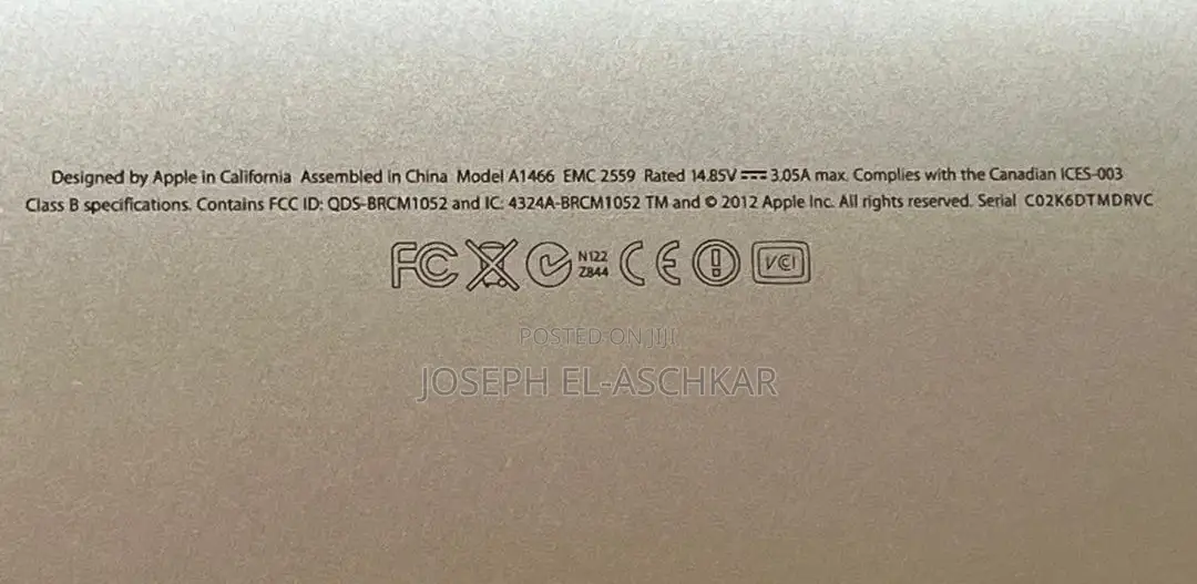 Laptop Apple MacBook Air 4GB Intel Core i5 SSD 128GB