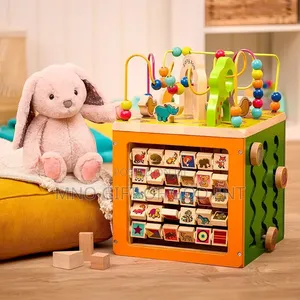 B. Toys Zany Zoo Wooden Activity Cube, Alphabet Bead Maze Toy,