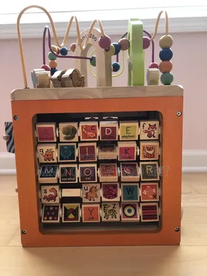 B. Toys Zany Zoo Wooden Activity Cube, Alphabet Bead Maze Toy,