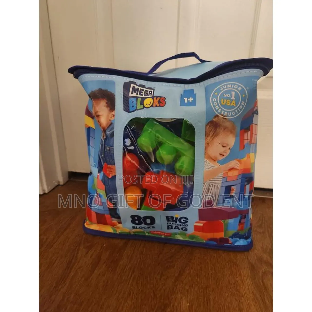 MEGA BLOKS First Builders Big Building Bag Toddler Blocks Toy Blue
