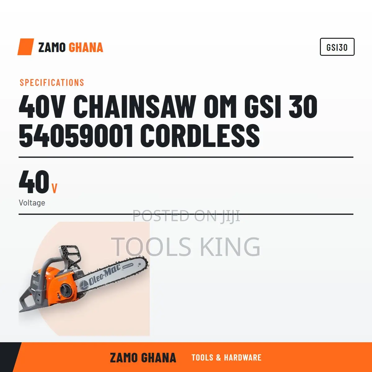 40V Chainsaw Om Gsi 30 Cordless - GSI30