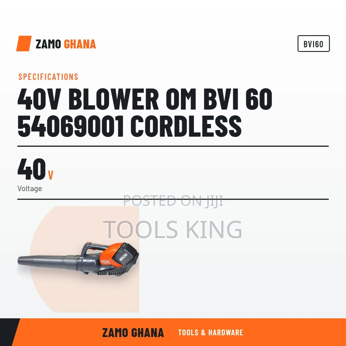 40V Blower Om Bvi 60 Cordless - BVI60