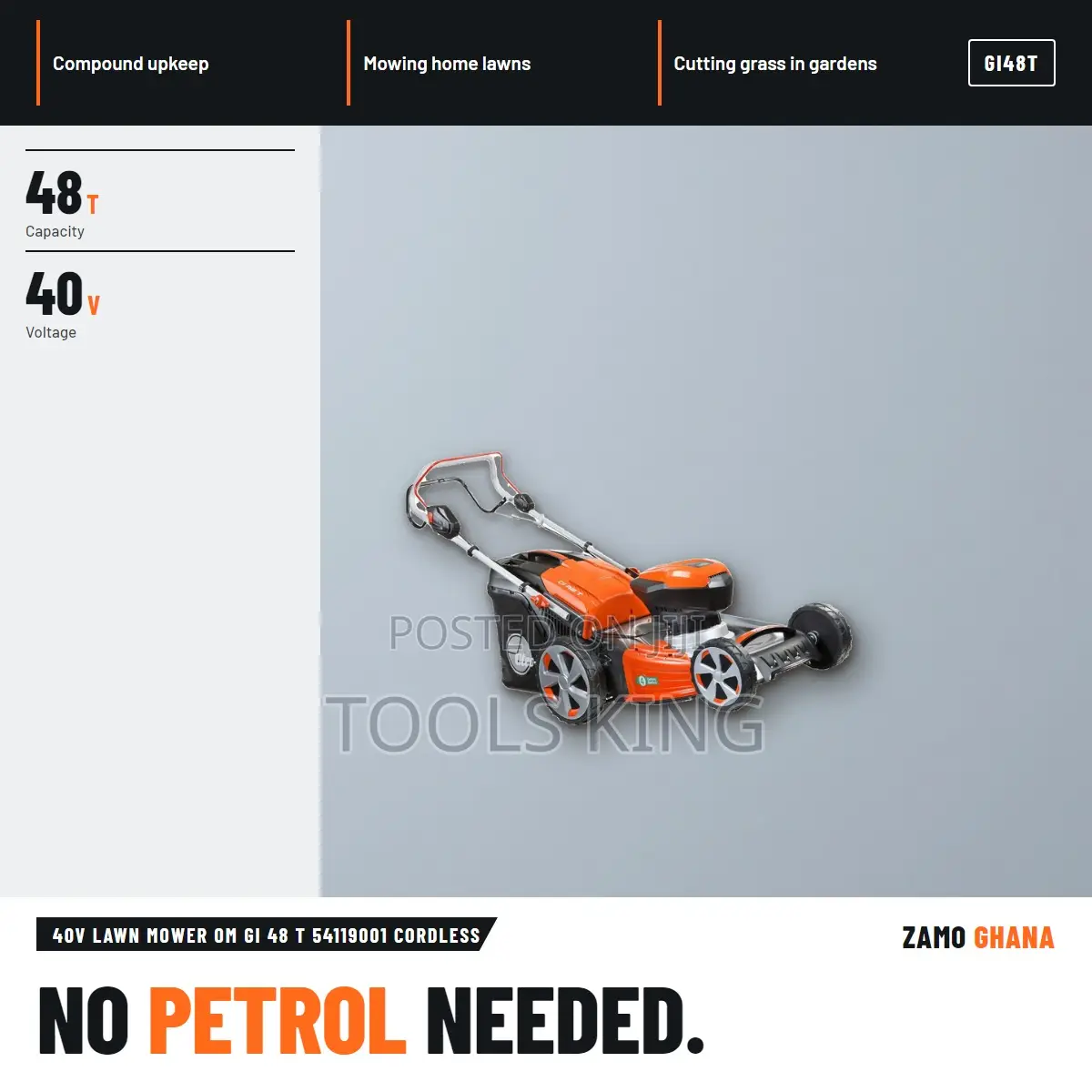 40V Lawn Mower Om Gi 48 T Cordless - GI48T