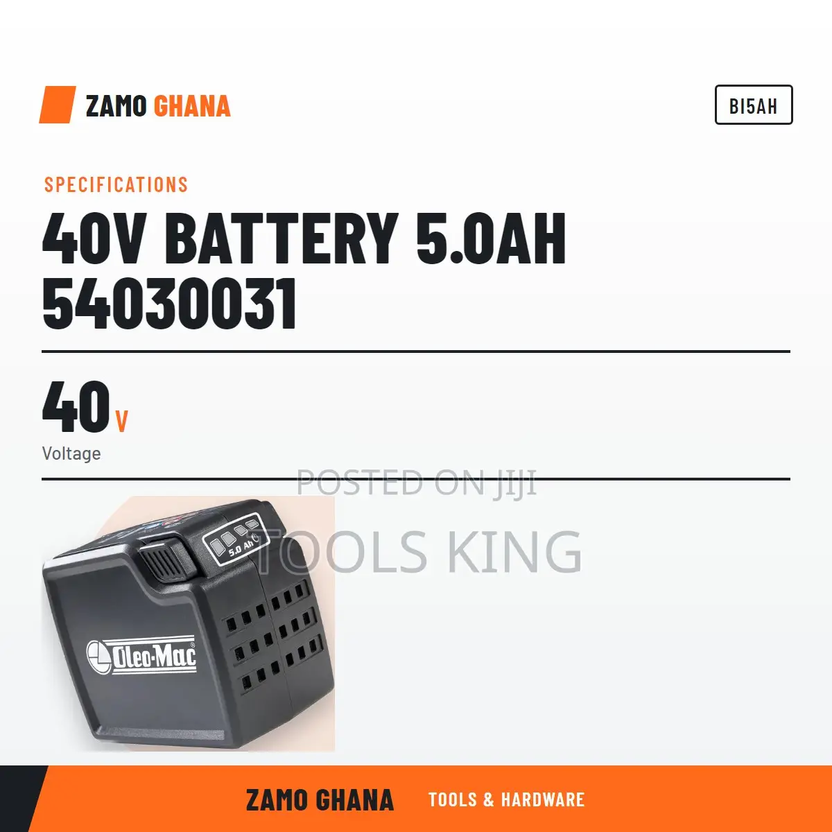 40V Battery 5.0Ah - BI5AH