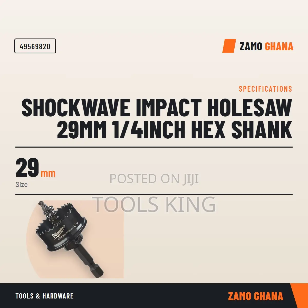 Shockwave Impact Holesaw 29Mm 1/4Inch Hex Shank - 