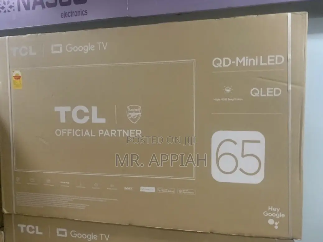 Large Screen TCL 65 Inch Qled 4k Smart TV(Remote Control)Black.