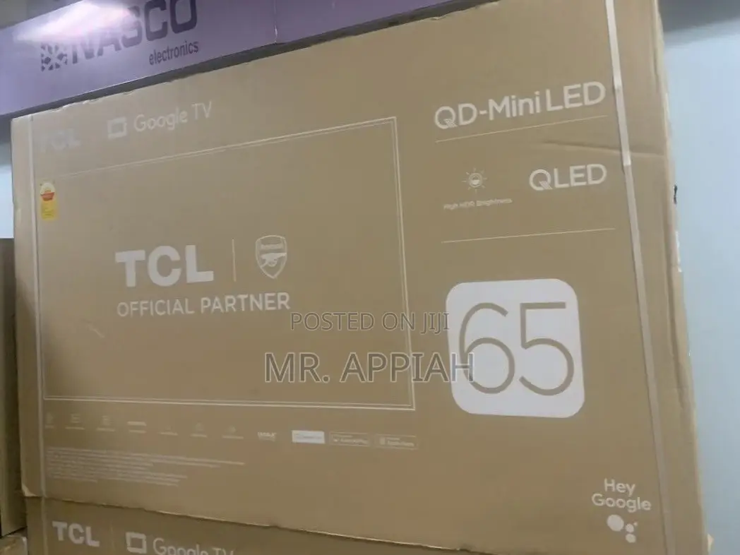 Large Screen TCL 65 Inch Qled 4k Smart TV(Remote Control)Black.