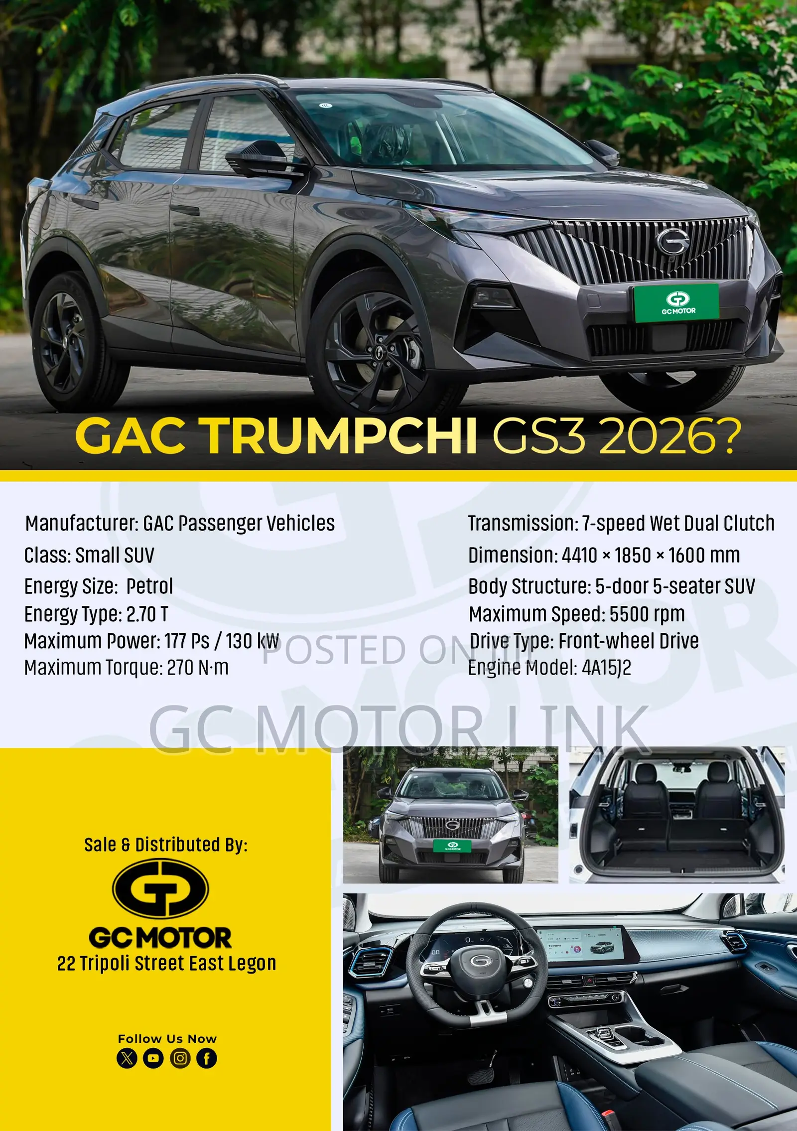 New GAC GS3 2025 Gray