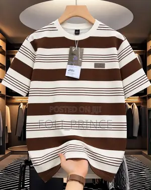Premium Designer Striped Crewneck T-Shirt