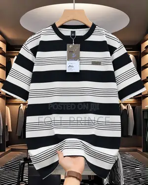 Premium Designer Striped Crewneck T-Shirt