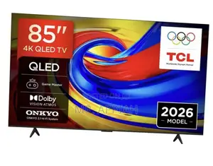Slim and Uni-Body TCL 85” Qled 4k Smart Screen TV(Remote Control)