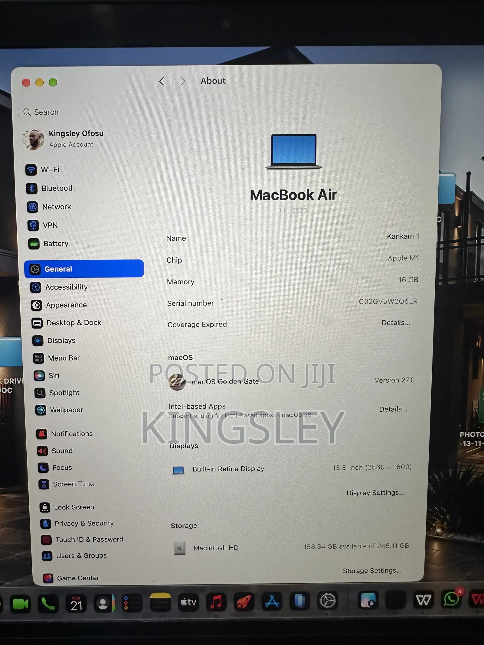 Laptop Apple MacBook Air 2020 16GB Apple M1 SSD 256GB