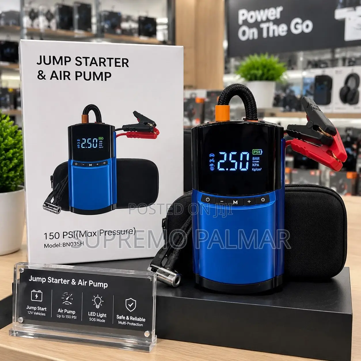 2-in-1 Portable Car Jump Starter & 150 PSI Tyre Inflator – BN03SH