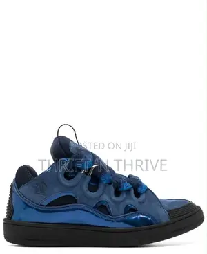 Lanvin Curb Sneakers in a Vibrant Blue Shade.