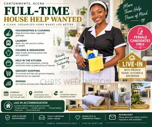 Full-Time House Help Wanted – Cantonments, Accra
