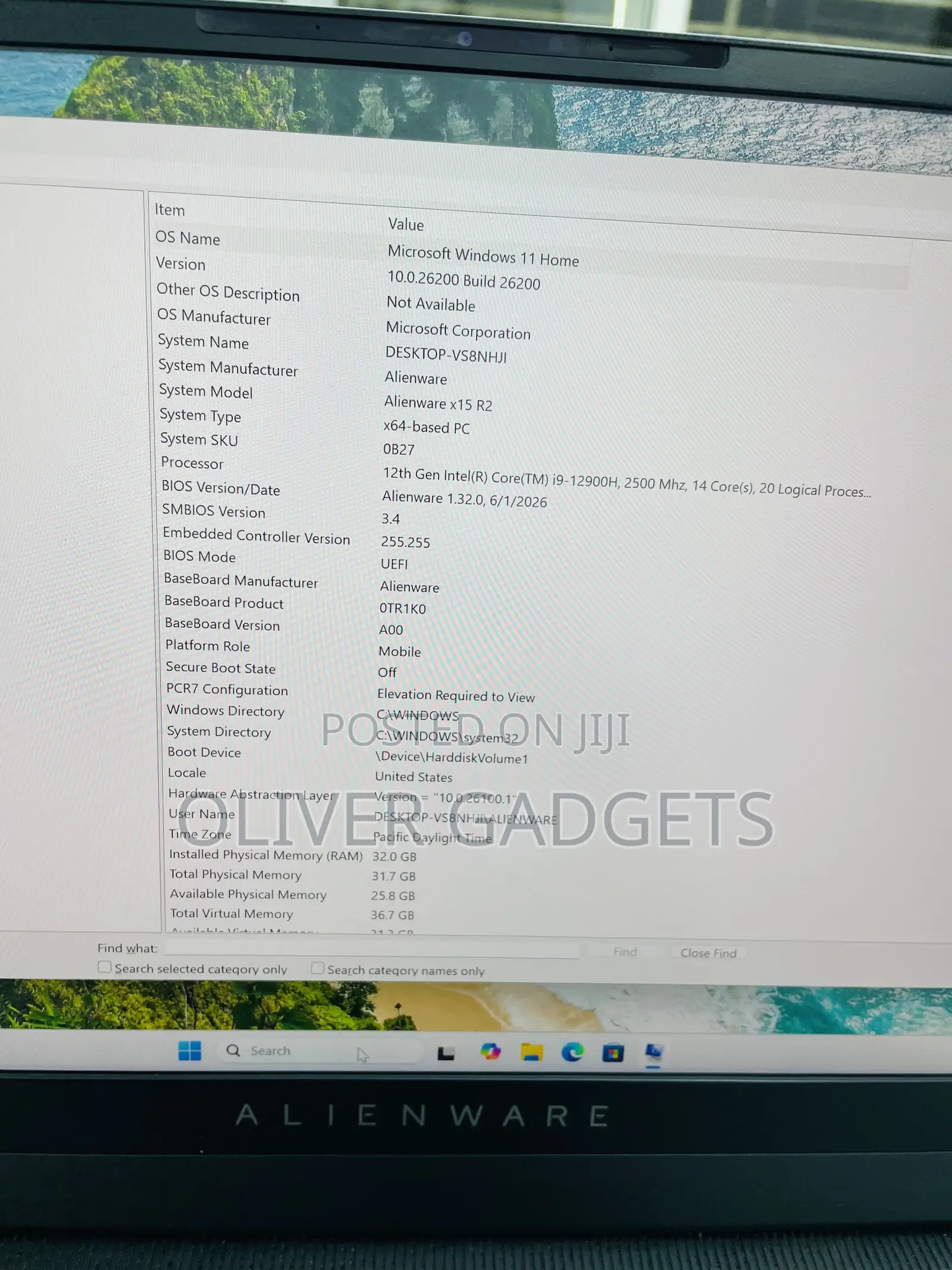 Laptop Alienware X15 r2 32GB Intel Core i9 SSD 2T