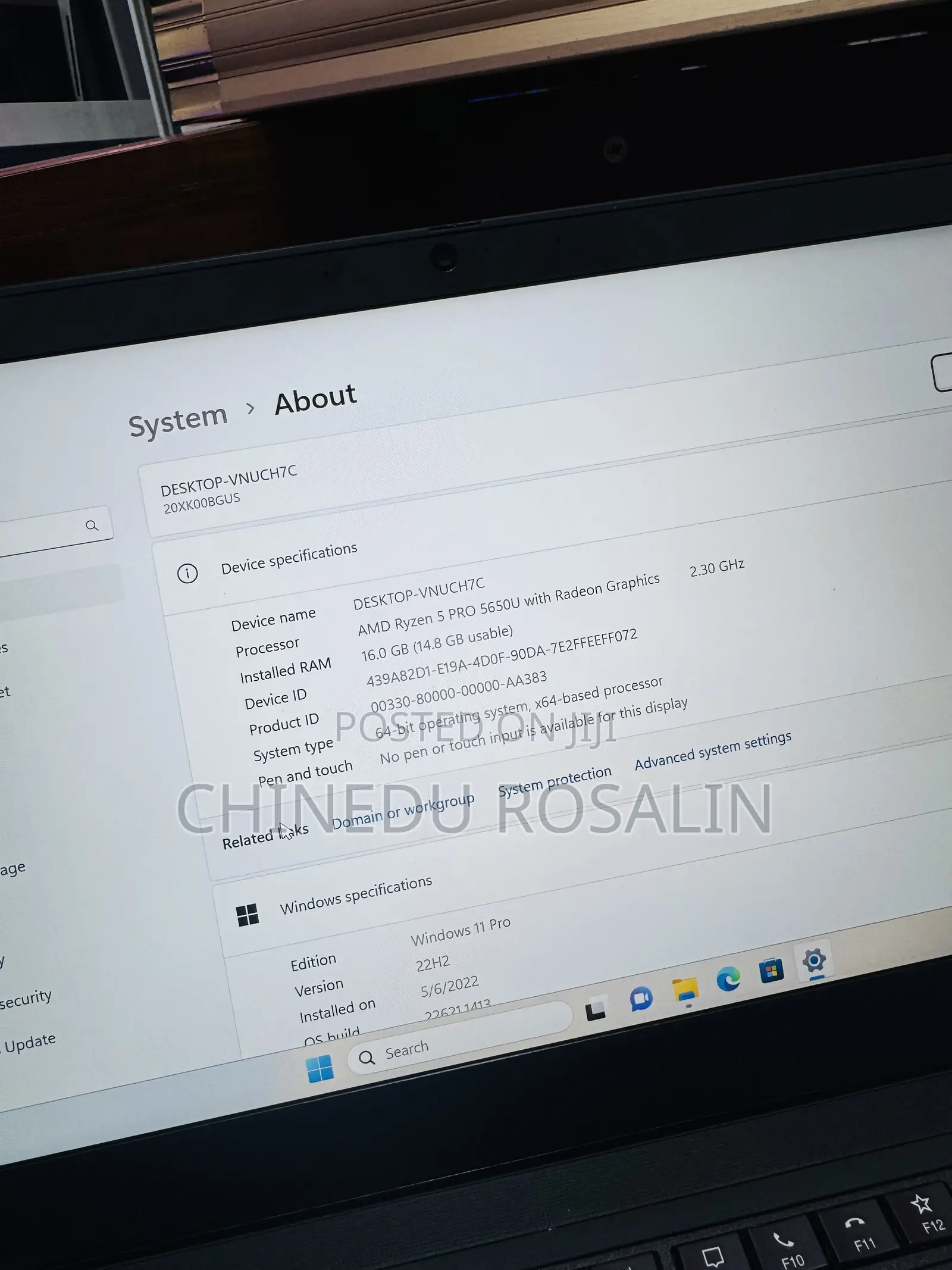 Laptop Lenovo ThinkPad T14 G2 16GB AMD Ryzen 5 SSD 256GB