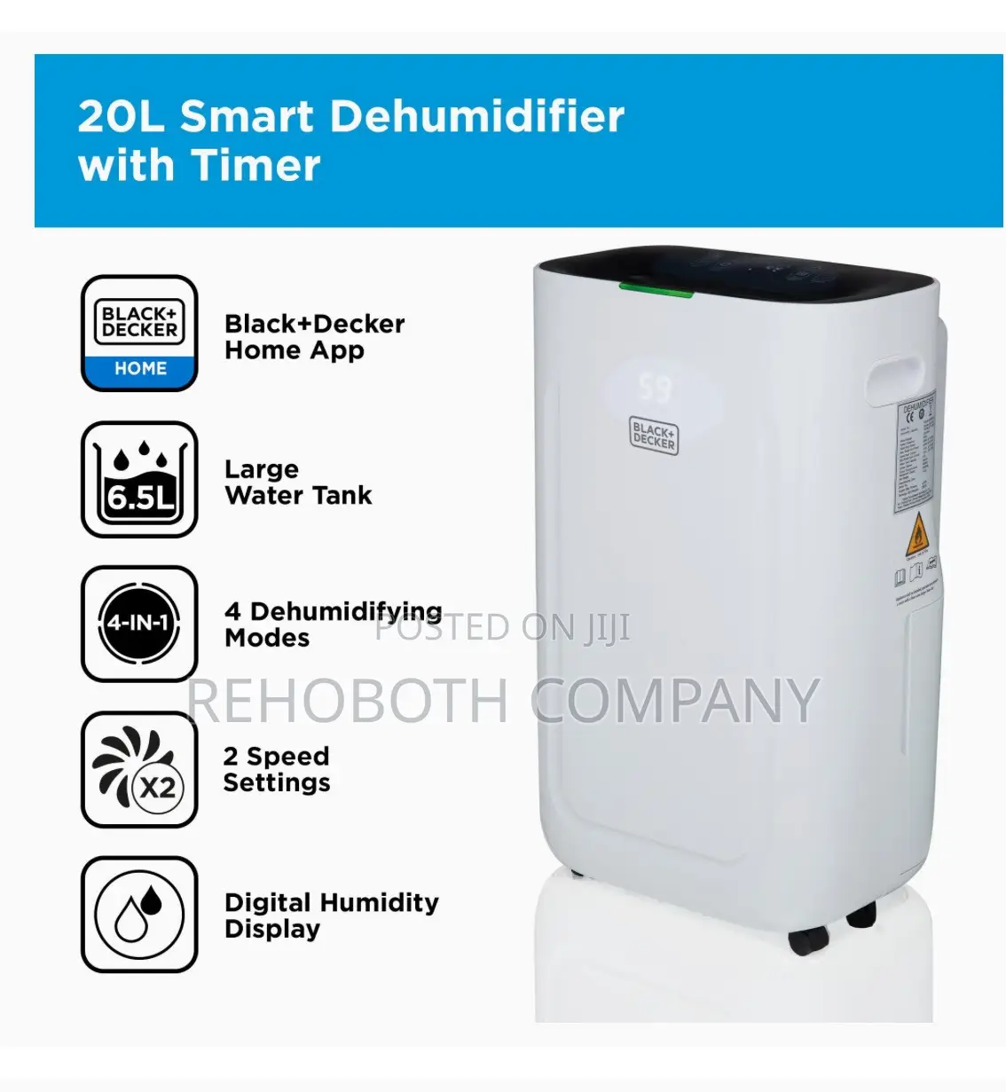 BLACK+DECKER 20L Smart Dehumidifier