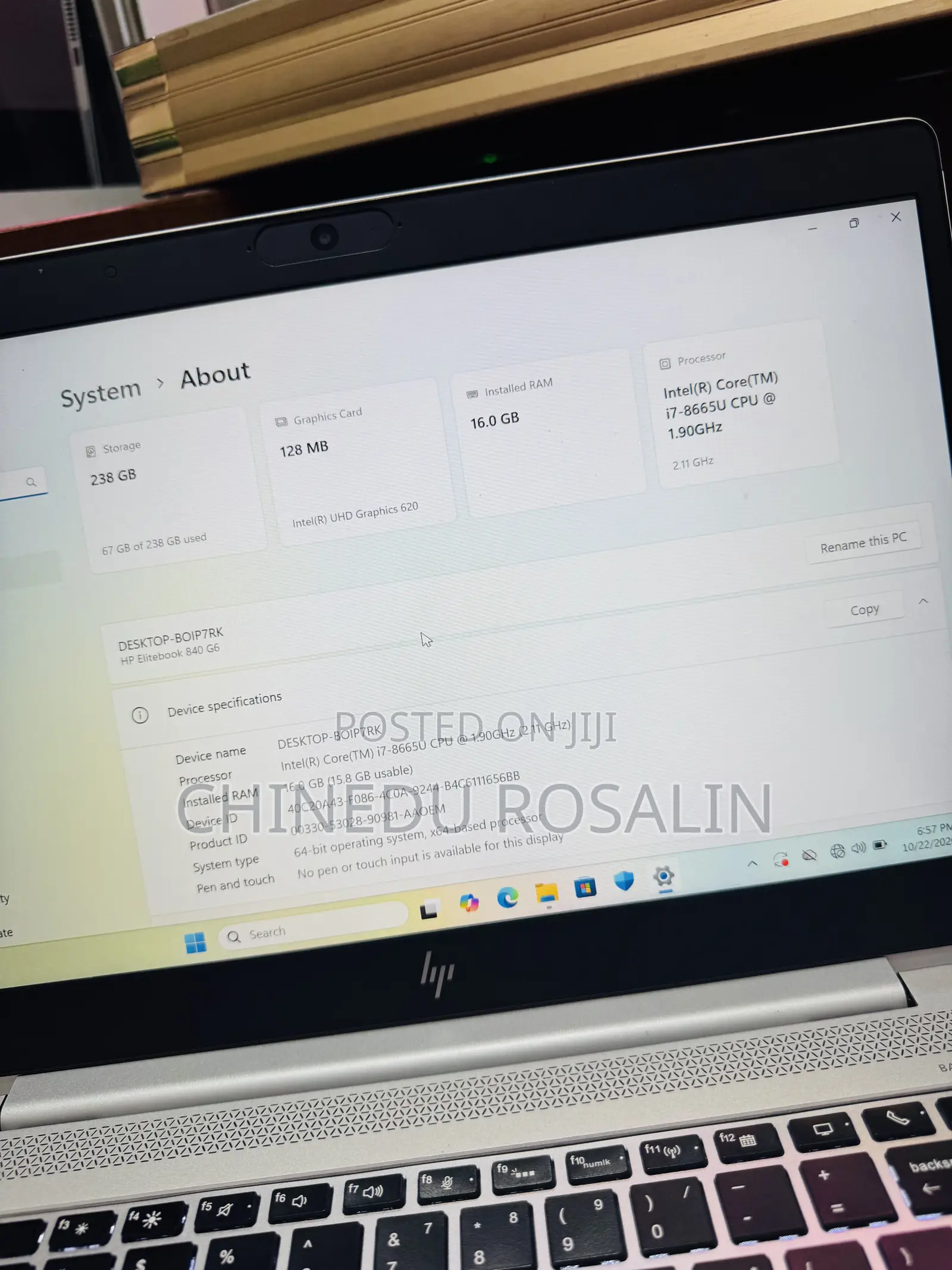 Laptop HP EliteBook 840 G6 16GB Intel Core i7 SSD 256GB