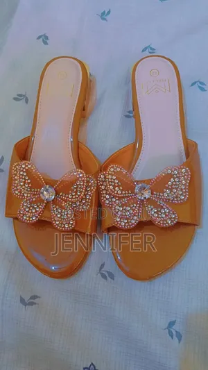 "MALKIA Butterfly Rhinestone Mules - Gold Block Heel - All Sizes