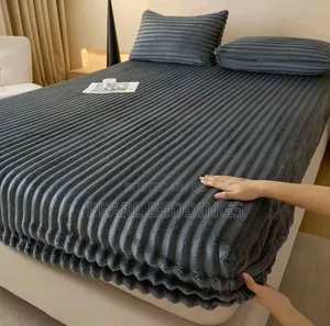 Super Comfy Soft Plush Fitted Flannel Sheet Bed Cover +2 Pillowcase