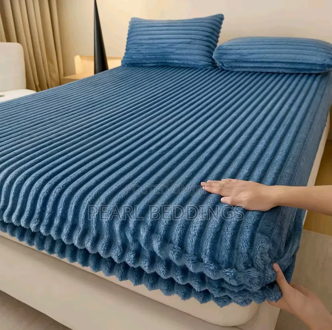 Super Comfy Soft Plush Fitted Flannel Sheet Bed Cover +2 Pillowcase