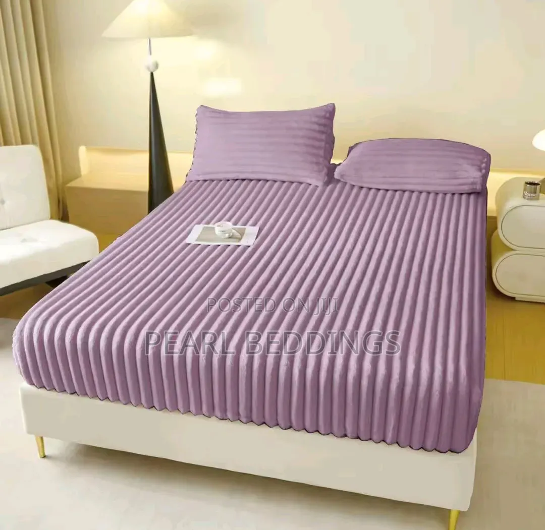 Super Comfy Soft Plush Fitted Flannel Sheet Bed Cover +2 Pillowcase