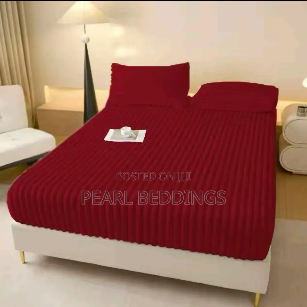 Super Comfy Soft Plush Fitted Flannel Sheet Bed Cover +2 Pillowcase
