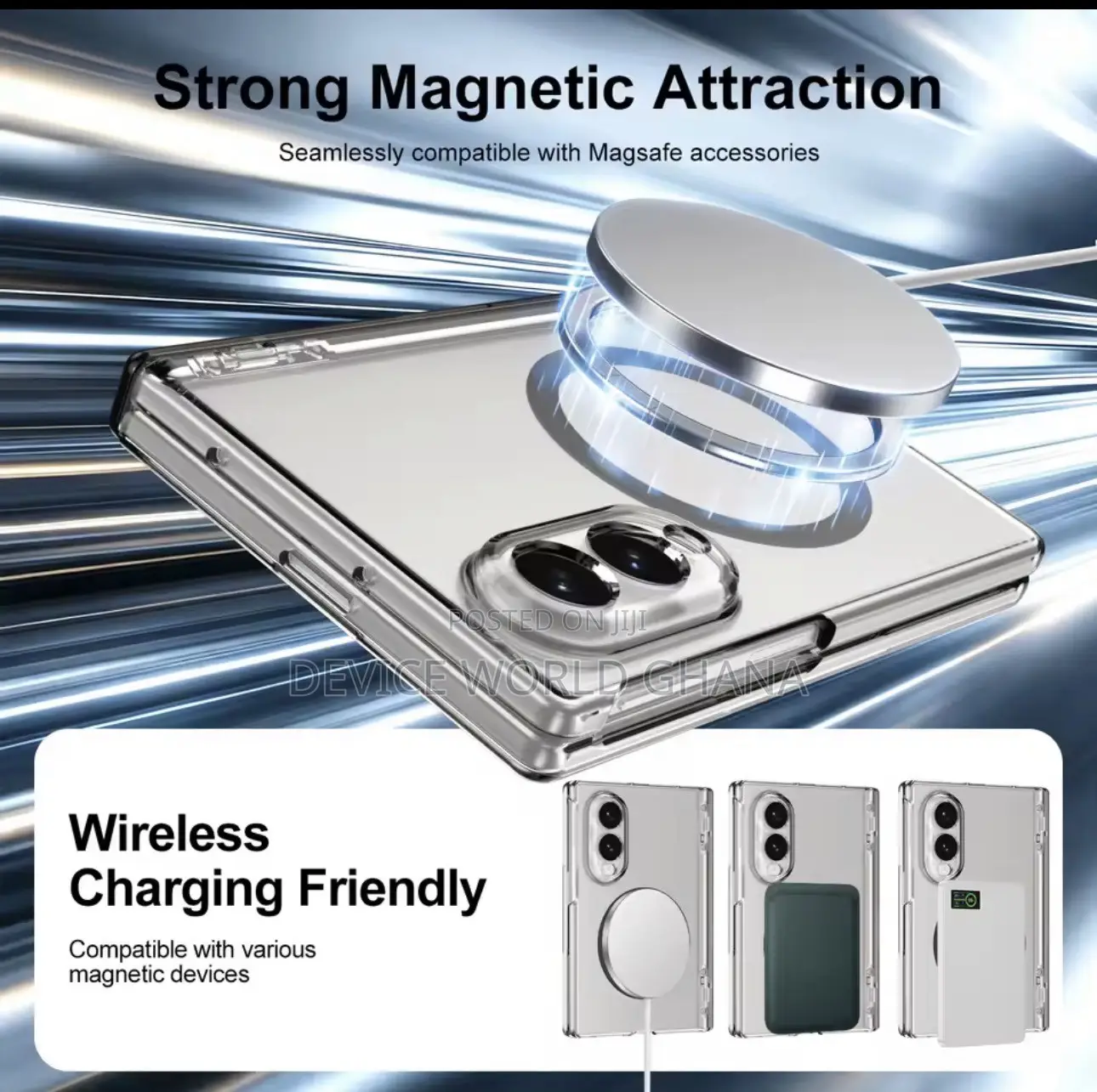 Kaz Transparent Magsafe Full Protection Case for Samsung Z Fold 8ultra