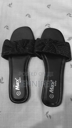 *Max Extra Ladies Pretty Bow Flat Slides - Classy Pearl CC Design -