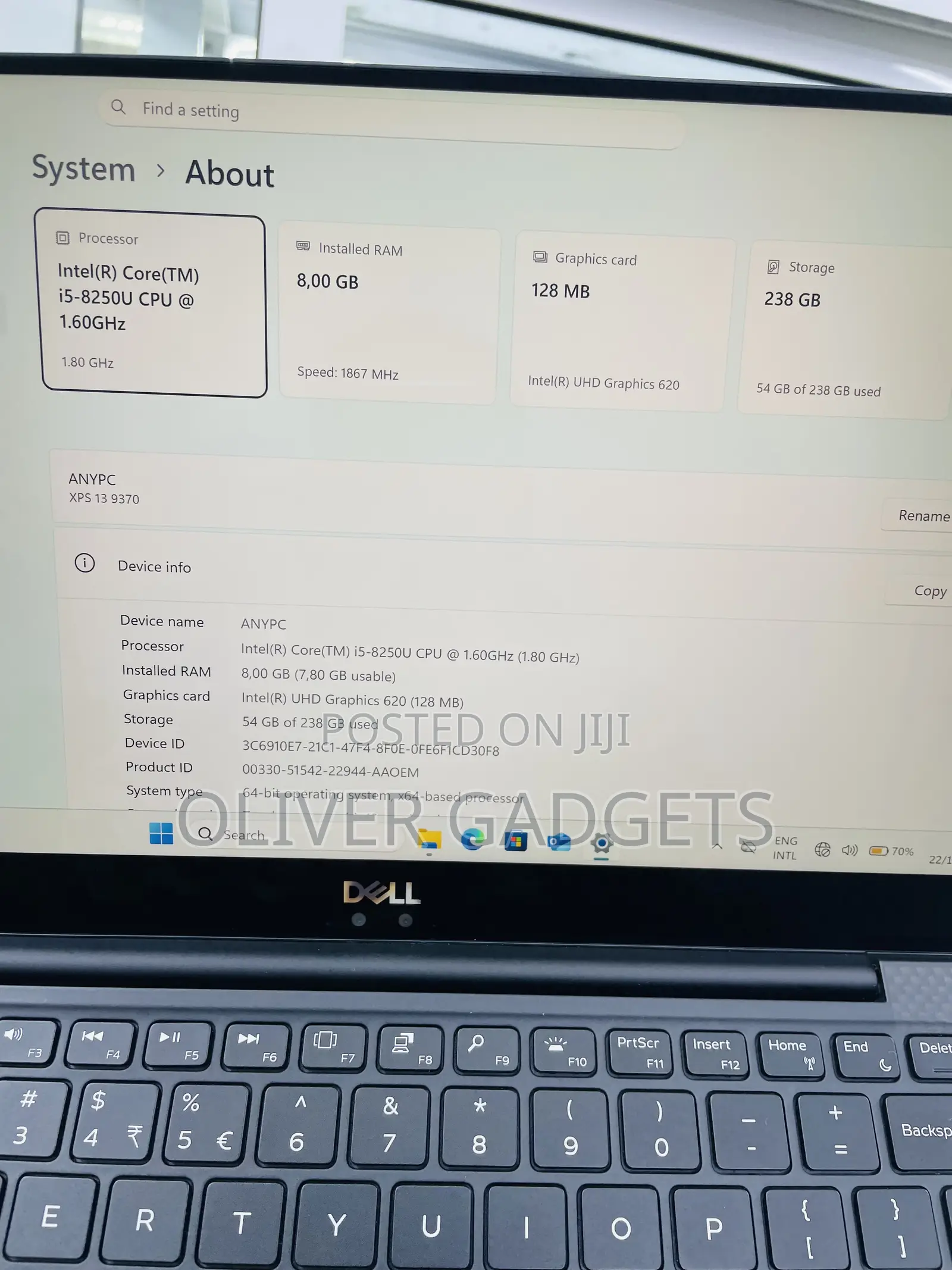 Laptop Dell XPS 13 8GB Intel Core i5 SSD 256GB