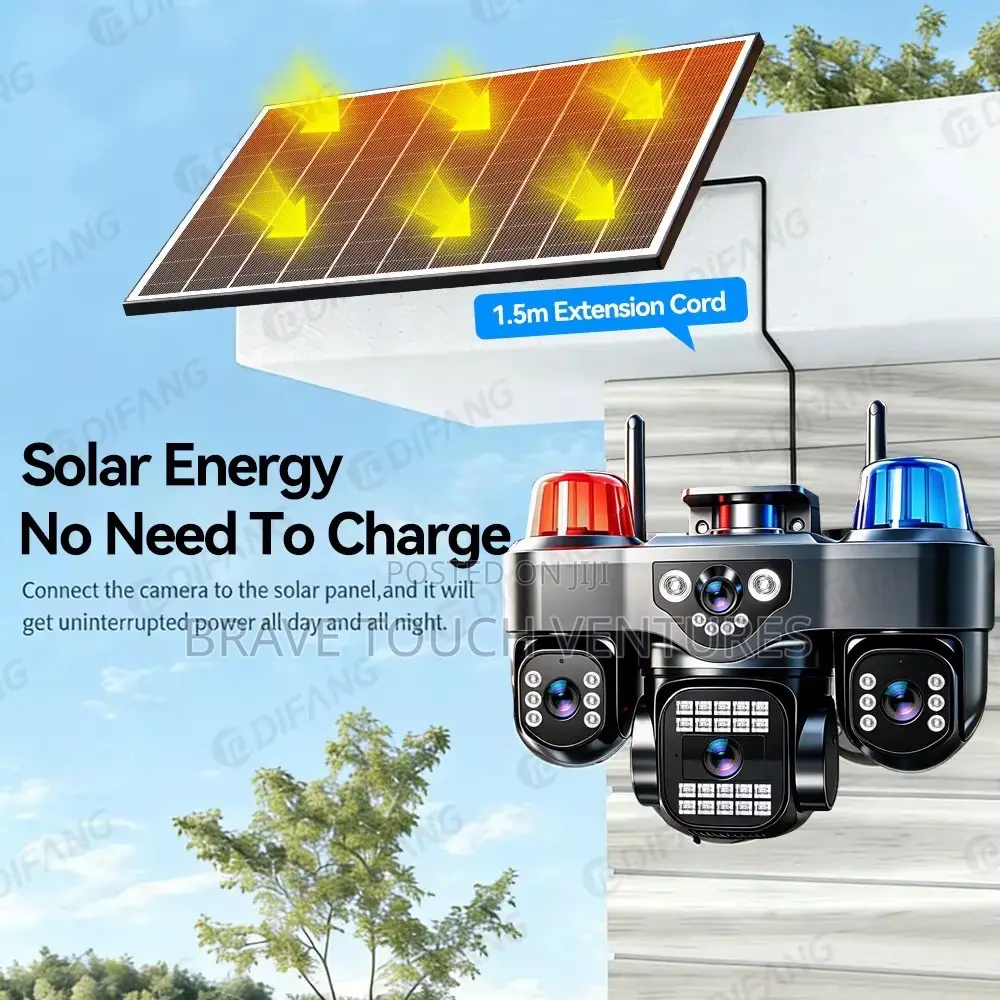 HiEasy Solar Powered 3 Lens 4G Wifi CCTV Security Camera
