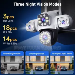 12MP Wifi 3 Lens CCTV Security Camera Two Way Audio Night Vision