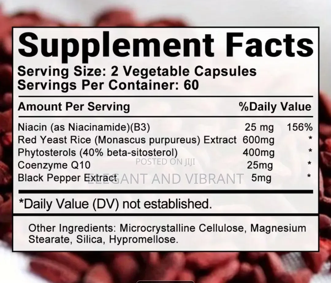 Cholesterol Health Supp, Contains Phytosterols,Coenzyme Q10,&Red Yeast