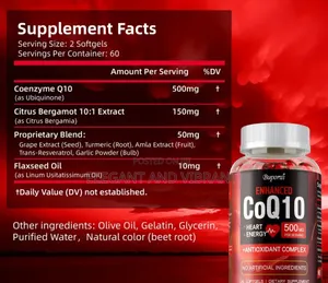 CoQ10 500mg-Supports Heart Health, Energy Antioxidant Sup 120pcs