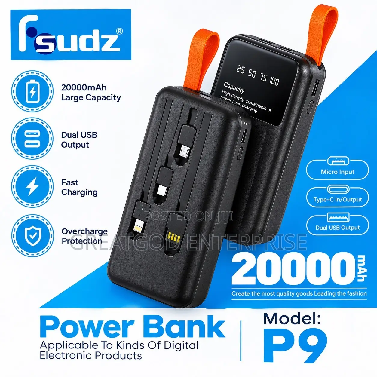 Fsudz P9 20000mAh Power Bank