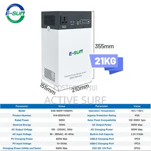 E-Sun 500W Portable Power Station 1004.8Wh – Solar Ready