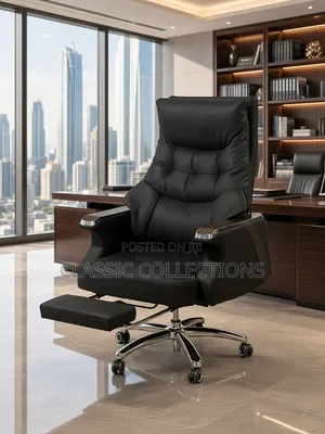 High-Back Executive Boss Chair With Retractable Footrest