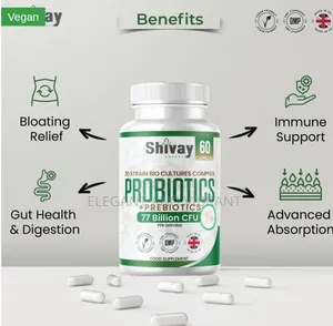 Probiotic & Prebiotic Complex - 77 Billion CFU- 20 Live Strains-60Caps