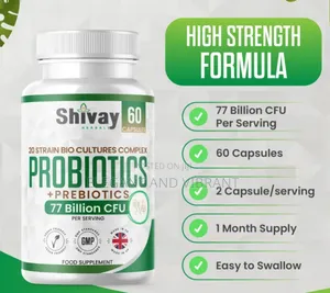 Probiotic & Prebiotic Complex - 77 Billion CFU- 20 Live Strains-60Caps