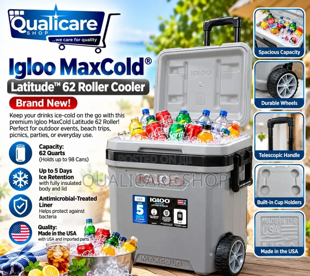 Igloo MaxCold LatitudeTM 62 Roller Cooler