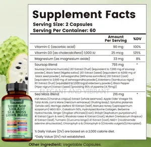 Sour Sop Shilajit Sea Moss Lion's Mane-Energy,Brain Boost,Immune Sup