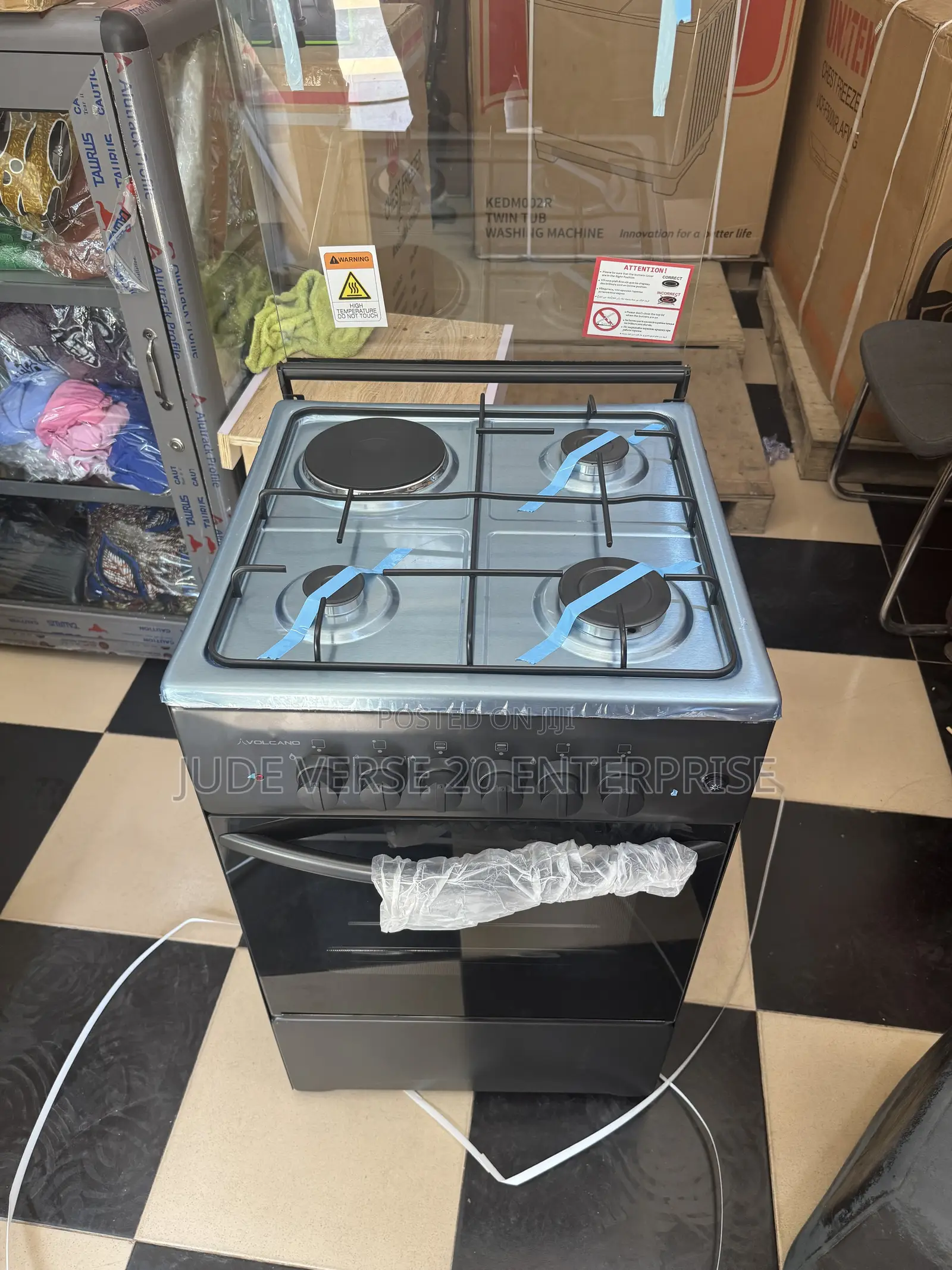 Volcano Gas Cooker 3 Burner + 1 Electric