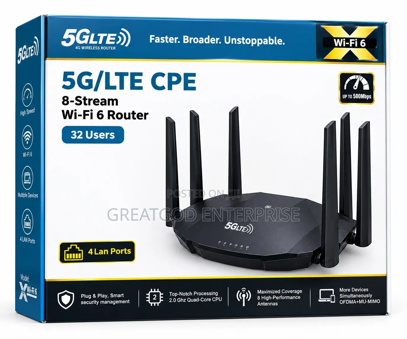 5g/LTE CPE 8-Stream Wi-Fi 6 Router