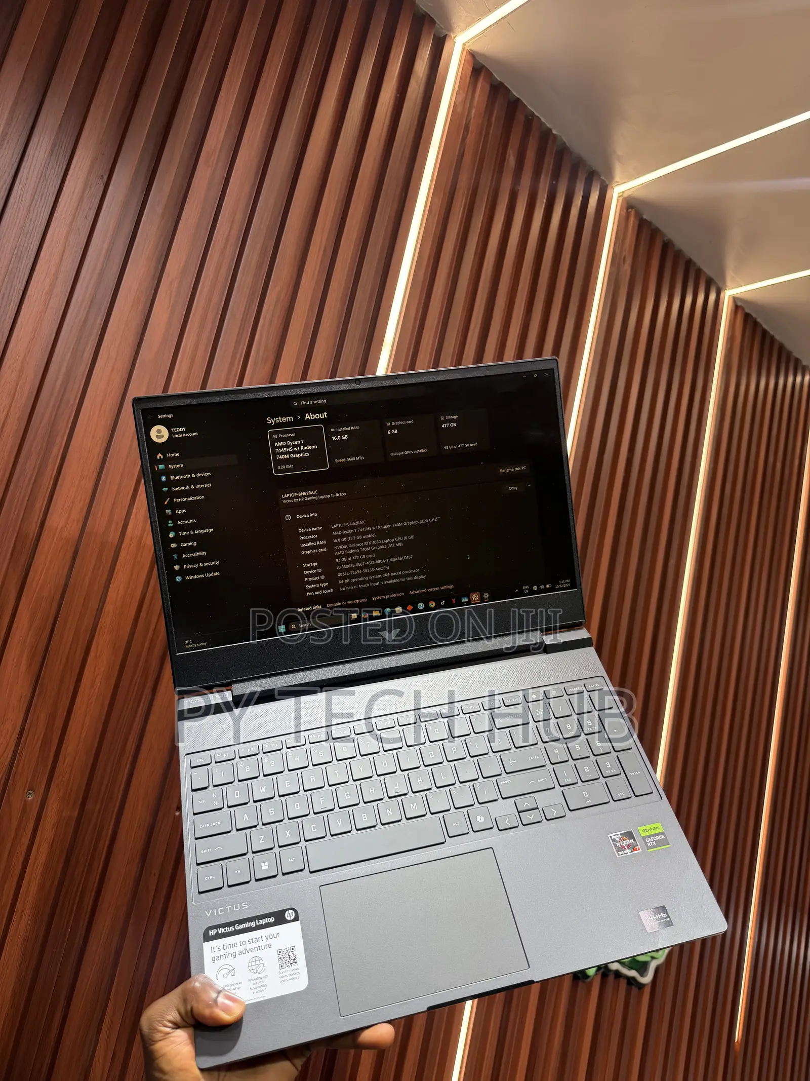 Laptop HP Victus 15 16GB AMD Ryzen 7 SSD 512GB